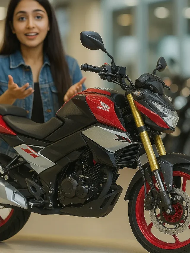 Honda SP 160 bike in stunning red and black color displayed on a premium platform, showcasing sporty design and performance-focused styling for 2025 riders.